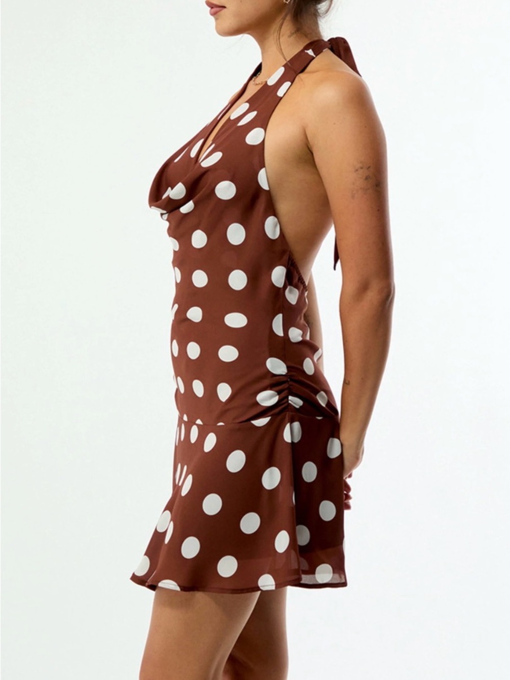 PacSun Polka Dot Halter Mini Dress